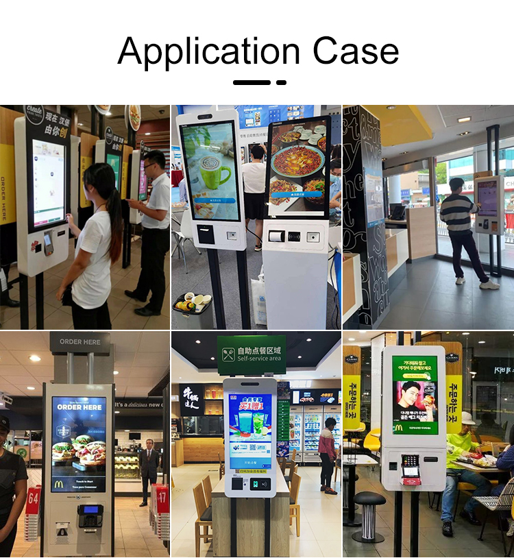 Self-ordering kiosk for fast food restaurant